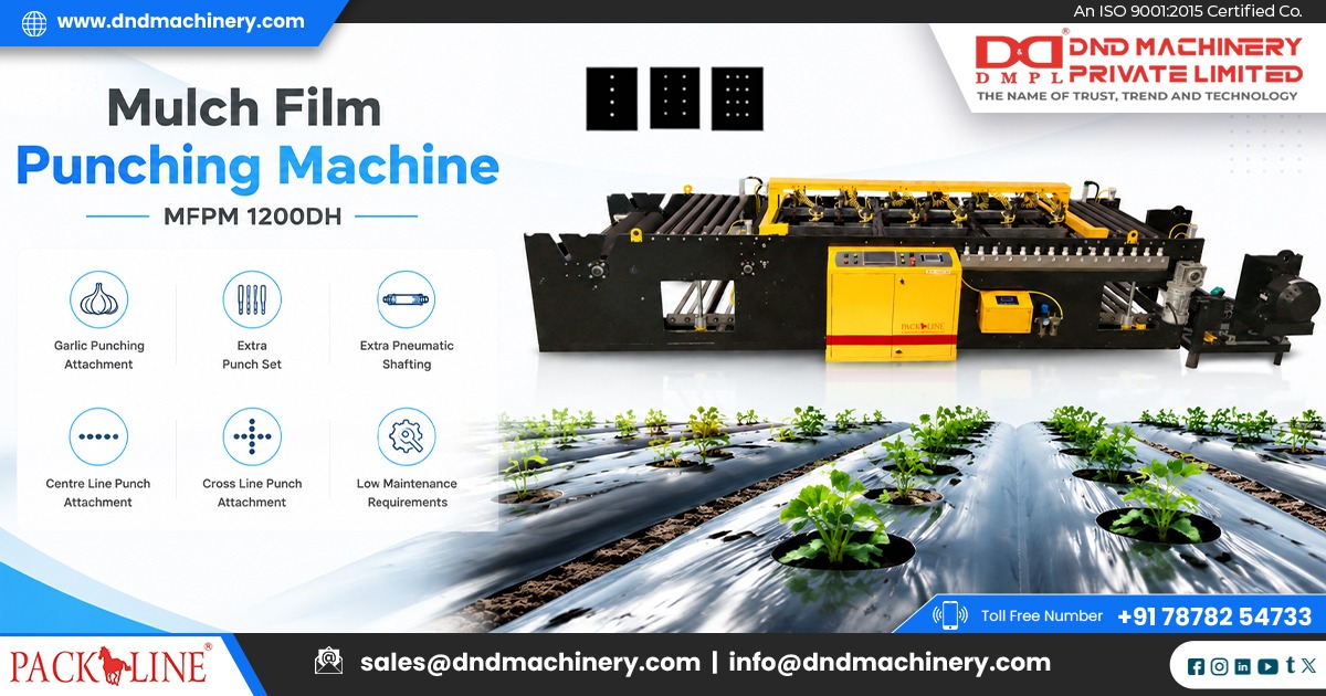 Agricultural Mulch Film Punching Machine in operation.