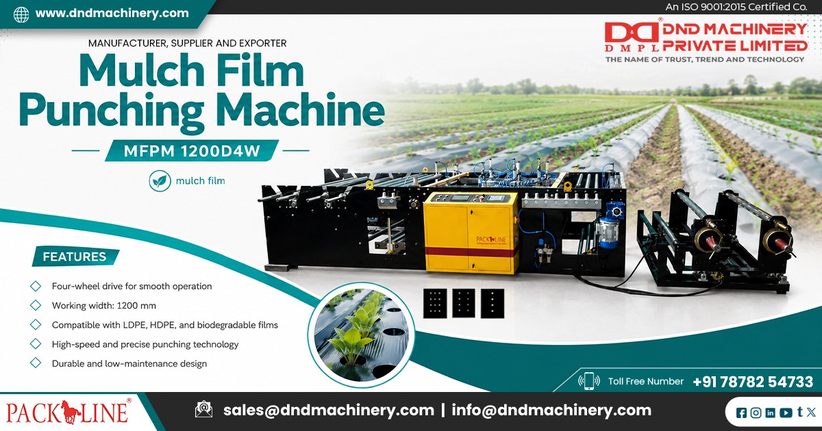 Mulch Film Hole Punching Machine In India by DND Machinery Pvt. Ltd. Ahmedabad Gujarat