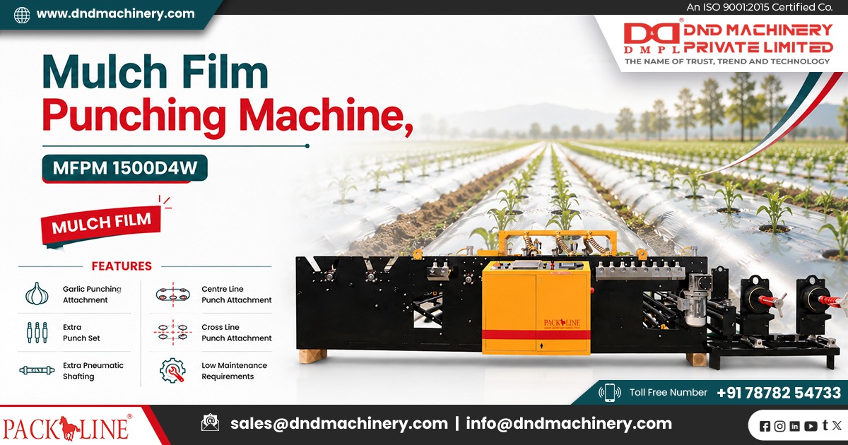 Automatic Mulch Film Hole Punching Machine by DND Machinery Pvt. Ltd. in Ahmedabad Gujarat India